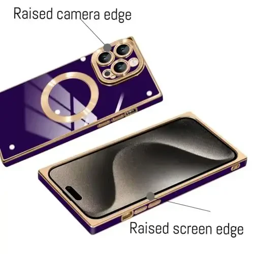 KANGHAR Case Designed for Phone 16 Plus Magnetic [Compatible with MagSafe] Luxury Cute Plating Design Case Full-Body Anti-Scratch Shockproof Bumper Protective Cover (Darkpurple, iPhone 16 Plus) - 3