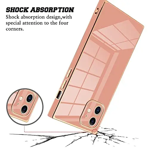 KANGHAR Case for iPhone 11 Rectangle Luxury Pink | Cute Plating Design Full-Body Anti-Scratch Shockproof Bumper Protective Cover for Women Girl Men - KANGHAR (1)