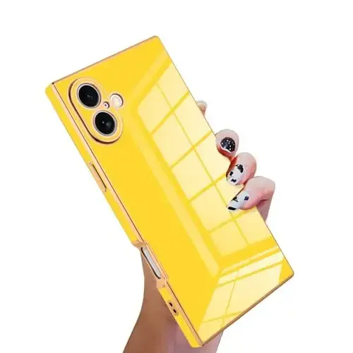 KANGHAR Case iPhone 16 Pro Max bilan mos keladi, hashamatli yoqimli qoplama dizaynli g'ilof, to'liq korpusli tirnalishga qarshi zarbaga chidamli bamper himoya qopqog'i iPhone 16 Pro Max 6.9 dyuymli sariq uchun 