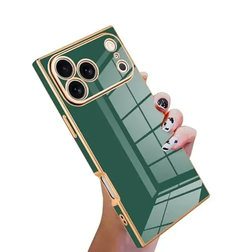 KANGHAR Case iPhone 17 Pro bilan mos keladi, hashamatli yoqimli qoplama dizayni, to'liq korpusli chizishga qarshi zarbaga chidamli bamper himoya qopqog'i iPhone 17 Pro 6,3 dyuymli to'q yashil uchun mo'ljallangan - KANGHAR