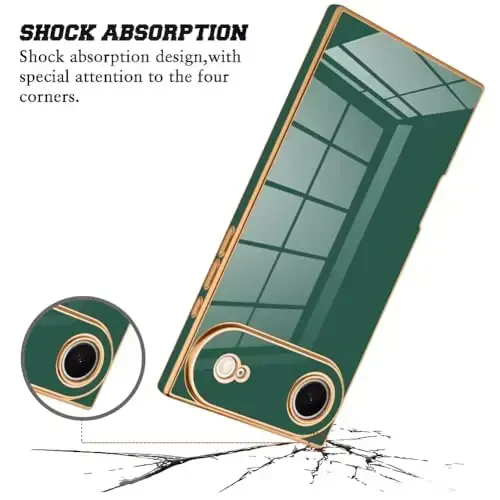 KANGHAR Case iPhone Air bilan mos keladi, hashamatli yoqimli qoplama dizayni, to'liq korpusli chizishga qarshi zarbga chidamli bamper himoya qopqog'i iPhone Air 6,5 dyuymli to'q yashil uchun mo'ljallangan - 2