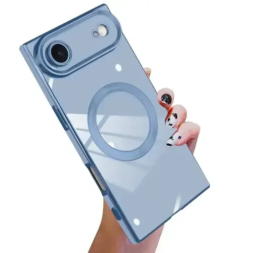 KANGHAR Case iPhone Air Magnetic uchun mo'ljallangan [MagSafe bilan mos keladi] Hashamatli Chiroyli Qoplama Dizayni G'ilof To'liq Korpusli Chizishga Qarshi Zarba o'tkazmaydigan Bamper Himoya Qopqog'i Moviy - 1