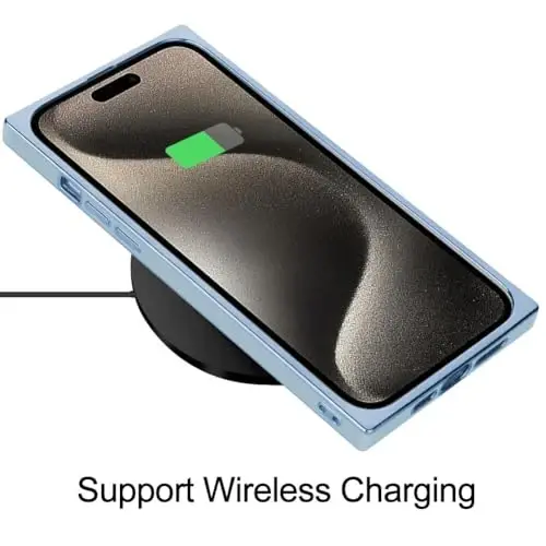 KANGHAR Case Phone 16 Plus Magnetic uchun mo'ljallangan [MagSafe bilan mos] Hashamatli yoqimli qoplama dizayni Full-Body chizishga qarshi zarbaga bardoshli bamper himoya qopqog'i Moviy - 4