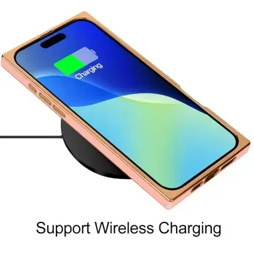 KANGHAR iPhone 16 bilan mos keladigan hashamatli yoqimli qoplama dizayni iPhone 16 6.1 dyuymli pushti rang uchun to'liq korpusli chizilishga qarshi zarbaga chidamli bamper himoya qopqog'i - 5