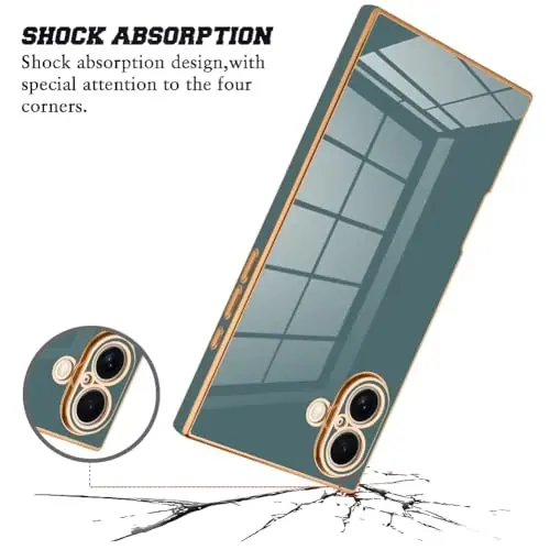 KANGHAR iPhone 16 Plus uchun mos keladigan hashamatli yoqimli qoplama dizaynli g‘ilof, to‘liq korpusli tirnalishga qarshi zarbga chidamli bamper himoya qopqog‘i iPhone 16 Plus 6,7 dyuymli Granny Grey uchun - 2