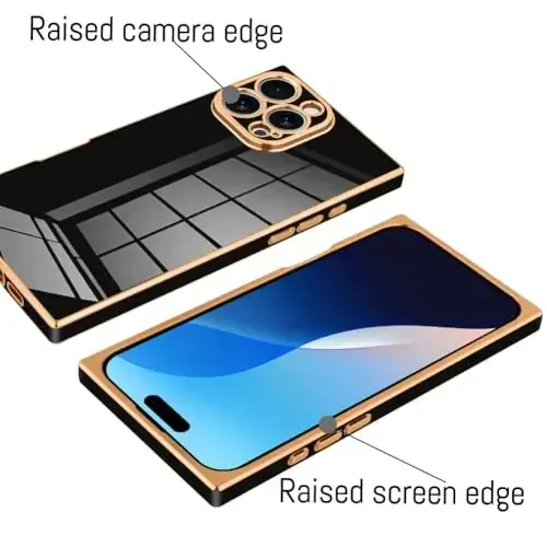 KANGHAR iPhone 16 Pro bilan mos keladigan hashamatli yoqimli qoplama dizaynli g'ilof iPhone 16 Pro 6.3 dyuymli qora uchun to'liq korpusli chizishga qarshi zarbaga chidamli bamper himoya qopqog'i - 4