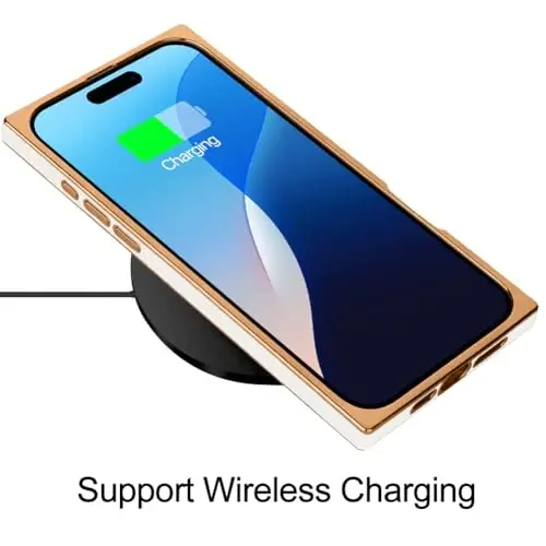 KANGHAR Case Compatible with iPhone 16 Pro Luxury Cute Plating Design Case Full-Body Anti-Scratch Shockproof Bumper Protective Cover for iPhone 16 Pro 6.3 Inch White - 5