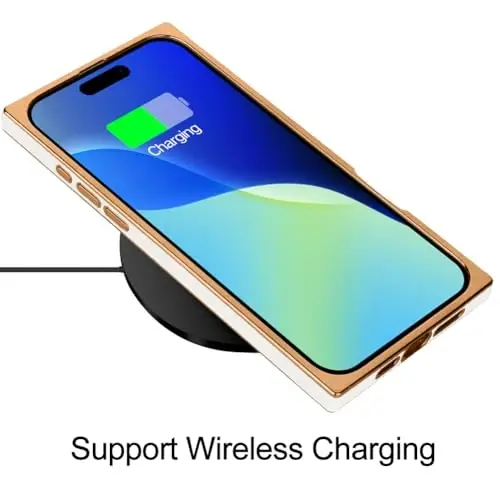 KANGHAR iPhone 16 Pro Max bilan mos keladigan hashamatli yoqimli qoplama dizaynli g‘ilof iPhone 16 Pro Max 6.9 dyuymli oq telefon uchun korpusning to‘liq tanasi tirnalishga qarshi zarbaga chidamli bamper himoya qopqog‘i - 5