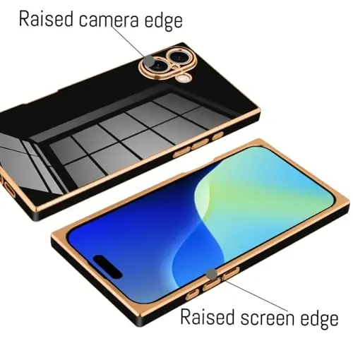 KANGHAR iPhone 16 Pro Max uchun mos keladigan hashamatli qoplama dizaynli g‘ilof to‘liq korpusli tirnalishga qarshi zarbga chidamli bamper himoya qopqog‘i iPhone 16 Pro Max 6.9 dyuym binafsha rang - 3