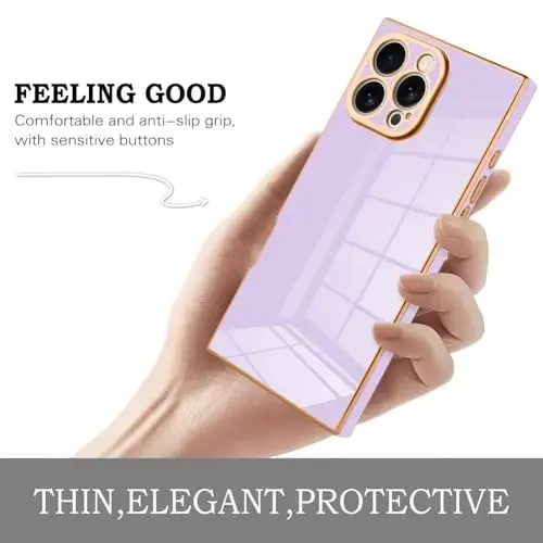 KANGHAR iPhone 16 Pro uchun mos keladigan hashamatli chiroyli qoplama dizayni, to'liq korpusli tirnalishga qarshi zarbaga chidamli bamper himoya qopqog'i iPhone 16 Pro 6.3 dyuym binafsha - 4