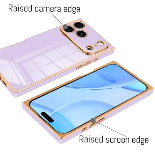 KANGHAR iPhone 17 Pro bilan mos keladigan hashamatli yoqimli qoplama dizayni To'liq tanani chizishga qarshi zarbga chidamli bamper himoya qopqog'i iPhone 17 Pro 6,3 dyuymli binafsha uchun mo'ljallangan - 3