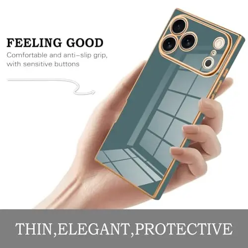 KANGHAR iPhone 17 Pro bilan mos keladigan hashamatli yoqimli qoplama dizaynli g'ilof, to'liq korpusli chizishga qarshi zarbaga bardoshli bamper himoya qopqog'i iPhone 17 Pro 6,3 dyuym uchun mo'ljallangan - 4