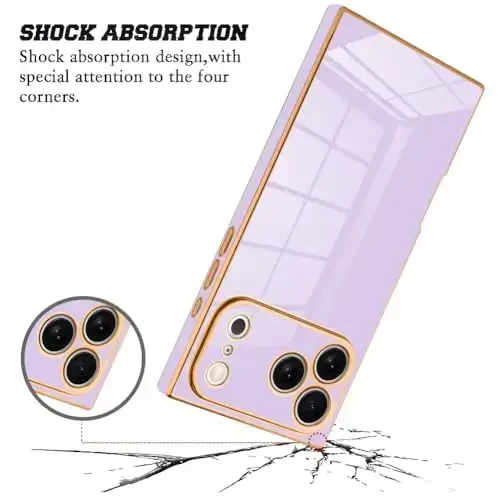 KANGHAR Case Compatible with iPhone 17 Pro Luxury Cute Plating Design Case Full-Body Anti-Scratch Shockproof Bumper Protective Cover Designed for iPhone 17 Pro 6.3 Inch Purple - KANGHAR (1)