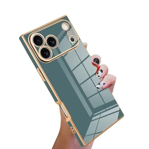 KANGHAR Case Compatible with iPhone 17 Pro Max Luxury Cute Plating Design Case Full-Body Anti-Scratch Shockproof Bumper Protective Cover Designed for iPhone 17 Pro Max 6.9 Inch - KANGHAR