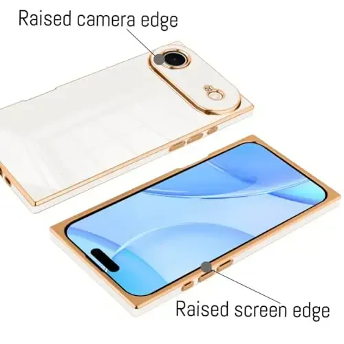 KANGHAR iPhone Air bilan mos keladigan hashamatli yoqimli qoplama dizayni, butun tanani qoplaydigan chizilishga qarshi zarbga bardoshli bamper himoya qopqog'i iPhone Air 6,5 dyuymli oq rang uchun mo'ljallangan - 3