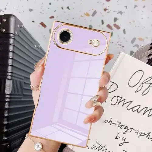 KANGHAR iPhone Air bilan mos keladigan hashamatli yoqimli qoplama dizayni, to'liq korpusli chizishga qarshi zarbaga chidamli bamper himoya qopqog'i iPhone Air 6,5 dyuymli binafsha rang uchun mo'ljallangan - 6