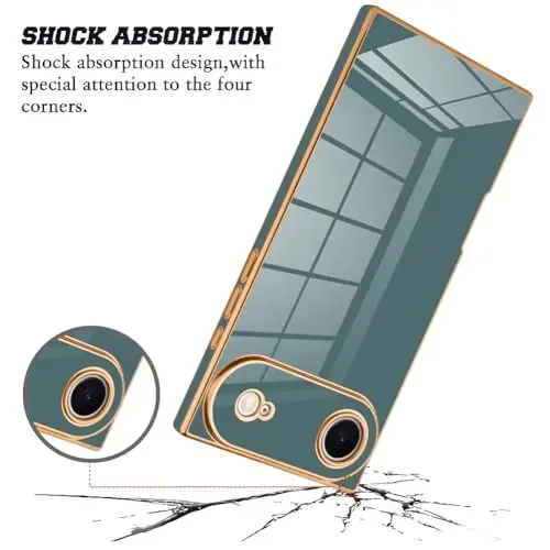 KANGHAR iPhone Air bilan mos keladigan hashamatli yoqimli qoplama dizayniga ega g'ilof, to'liq korpusli tirnalishga qarshi zarbaga bardoshli bamper himoya qopqog'i iPhone Air 6,5 dyuymli Granny Grey uchun mo'ljallangan - 2