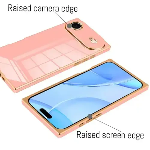 KANGHAR iPhone Air bilan mos keladigan hashamatli yoqimli qoplama dizaynli g'ilof to'liq korpusli tirnalishga qarshi zarbaga chidamli bamper himoya qopqog'i iPhone Air 6,5 dyuymli pushti uchun mo'ljallangan - 3