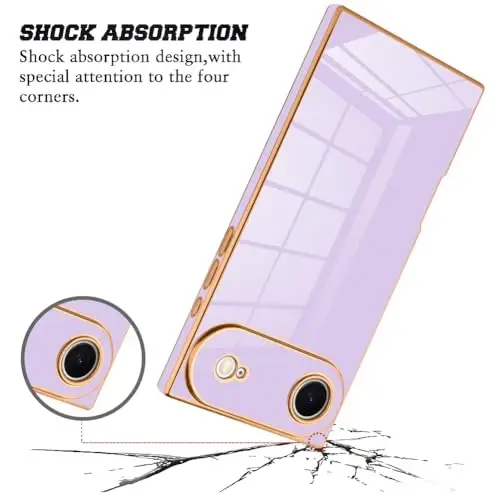 KANGHAR Case Compatible with iPhone Air Luxury Cute Plating Design Case Full-Body Anti-Scratch Shockproof Bumper Protective Cover Designed for iPhone Air 6.5 Inch Purple - 2