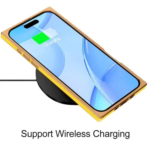 KANGHAR Case Compatible with iPhone Air Luxury Cute Plating Design Case Full-Body Anti-Scratch Shockproof Bumper Protective Cover Designed for iPhone Air 6.5 Inch Yellow - 5