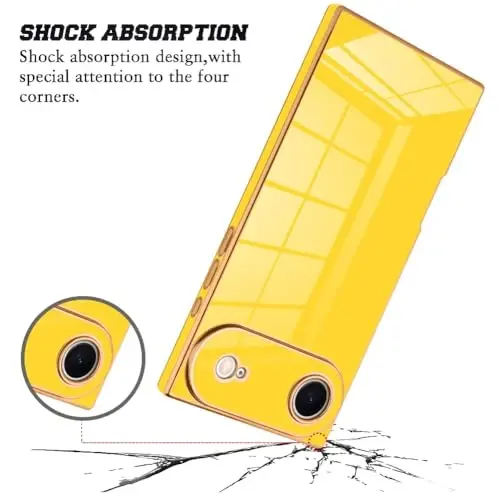 KANGHAR Case Compatible with iPhone Air Luxury Cute Plating Design Case Full-Body Anti-Scratch Shockproof Bumper Protective Cover Designed for iPhone Air 6.5 Inch Yellow - 2