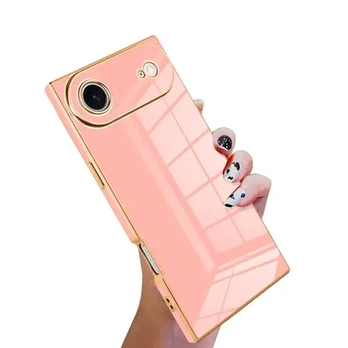 KANGHAR Case Compatible with iPhone Air Luxury Cute Plating Design Case Full-Body Anti-Scratch Shockproof Bumper Protective Cover Designed for iPhone Air 6.5 Inch Pink - 1