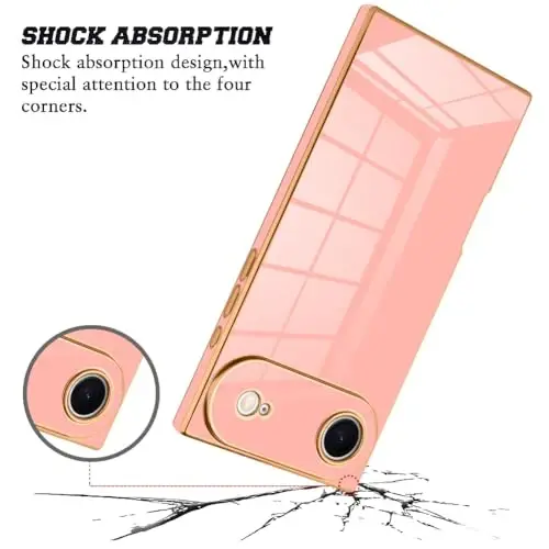 KANGHAR Case Compatible with iPhone Air Luxury Cute Plating Design Case Full-Body Anti-Scratch Shockproof Bumper Protective Cover Designed for iPhone Air 6.5 Inch Pink - 2