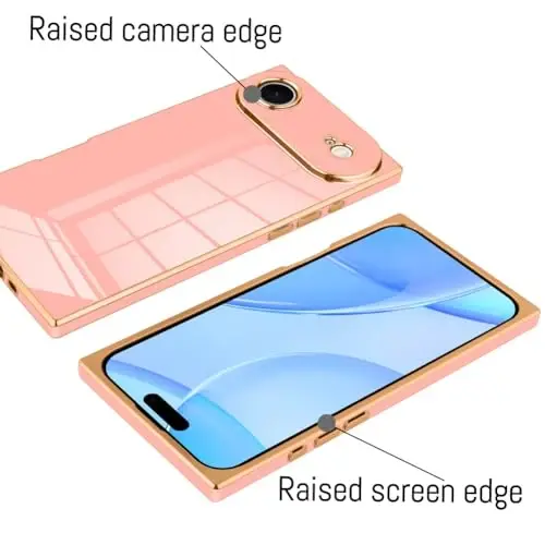 KANGHAR Case Compatible with iPhone Air Luxury Cute Plating Design Case Full-Body Anti-Scratch Shockproof Bumper Protective Cover Designed for iPhone Air 6.5 Inch Pink - 3