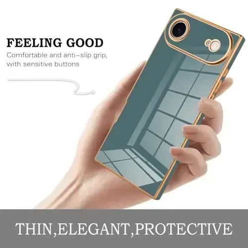 KANGHAR Case Compatible with iPhone Air Luxury Cute Plating Design Case Full-Body Anti-Scratch Shockproof Bumper Protective Cover Designed for iPhone Air 6.5 Inch Granny Grey - 4
