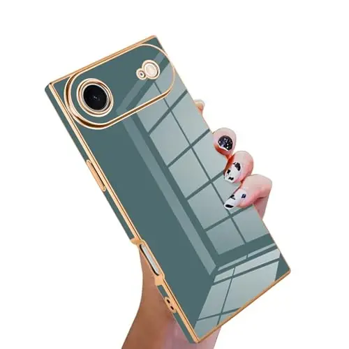 KANGHAR Case Compatible with iPhone Air Luxury Cute Plating Design Case Full-Body Anti-Scratch Shockproof Bumper Protective Cover Designed for iPhone Air 6.5 Inch Granny Grey - 1