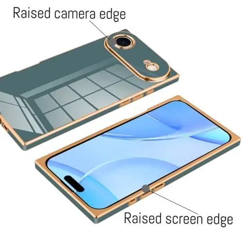 KANGHAR Case Compatible with iPhone Air Luxury Cute Plating Design Case Full-Body Anti-Scratch Shockproof Bumper Protective Cover Designed for iPhone Air 6.5 Inch Granny Grey - 3