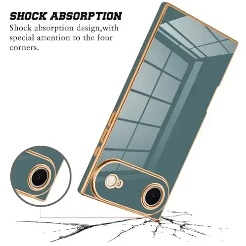 KANGHAR Case Compatible with iPhone Air Luxury Cute Plating Design Case Full-Body Anti-Scratch Shockproof Bumper Protective Cover Designed for iPhone Air 6.5 Inch Granny Grey - 2