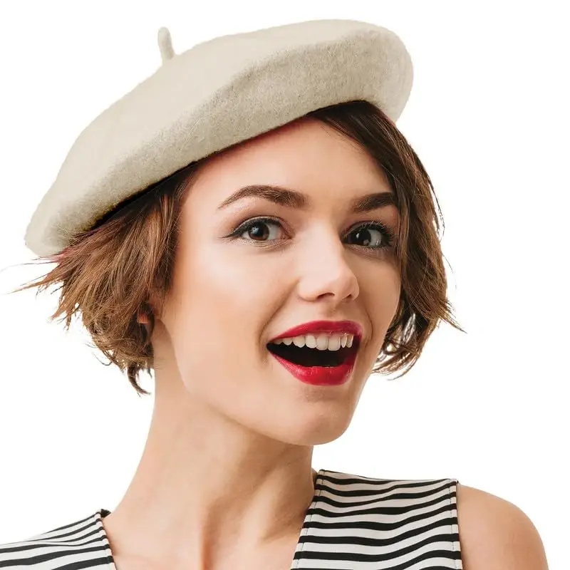 Kangaroo Vintage French Beret - Unisex Wool Hat for Men & Women, Cosplay, Costume Party, Parisian Fashion Accessory - 3