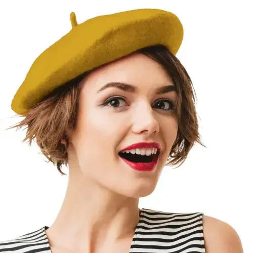 Kangaroo Vintage French Beret - Unisex Wool Hat for Men & Women, Cosplay, Costume Party, Parisian Fashion Accessory - 3
