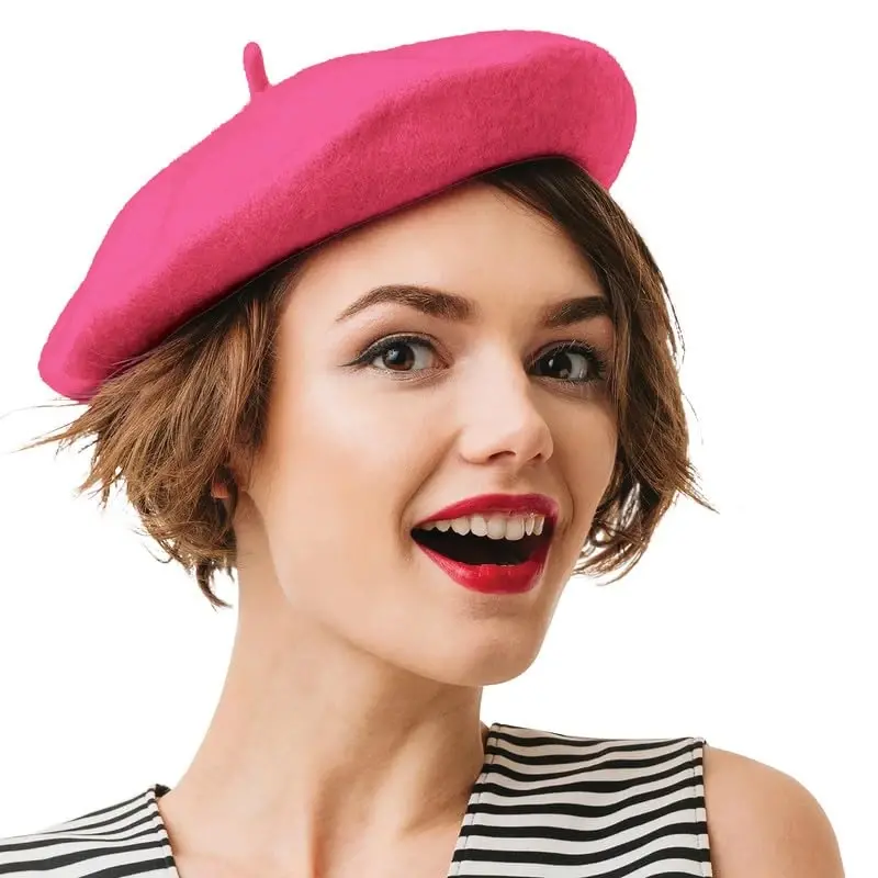Kangaroo Vintage French Beret - Unisex Wool Hat for Men & Women, Cosplay, Costume Party, Parisian Fashion Accessory - 5