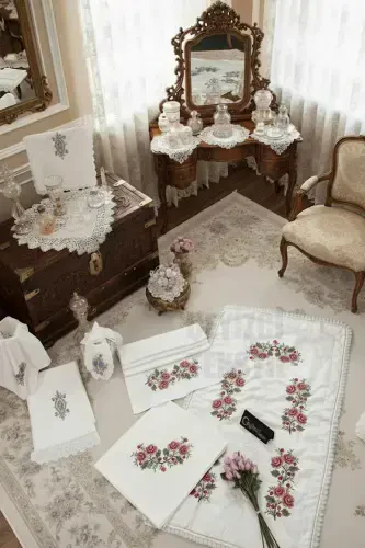 Канва 3 Предметный Молитвенный Коврик Набор - Красный-3 Предмета - 1