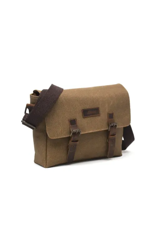 Kanvas - Deri Sütlü Kahve Postacı Çanta - Design01-Sütlü Kahve - 3