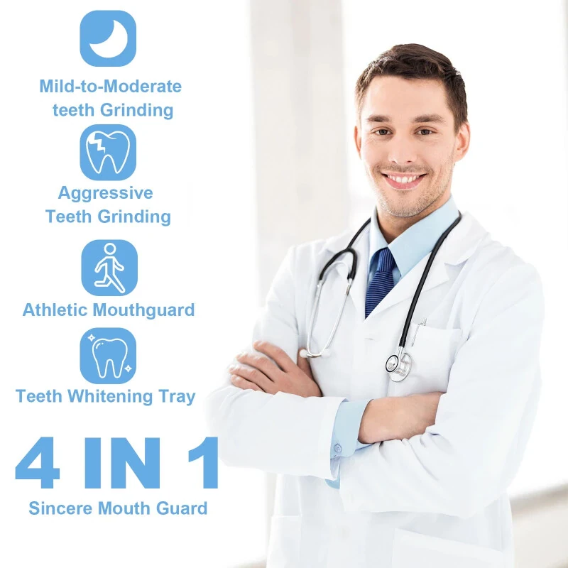 Капа от бруксизма Mitimi, 4 шт., формуемая зубная капа для сна, ночная защита для зубов. - MITIMI