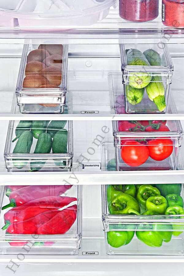 Kapaklı Midi Tall Clear Buzdolabı & Dolap Içi Düzenleyici Organizer 3 Adet - 3