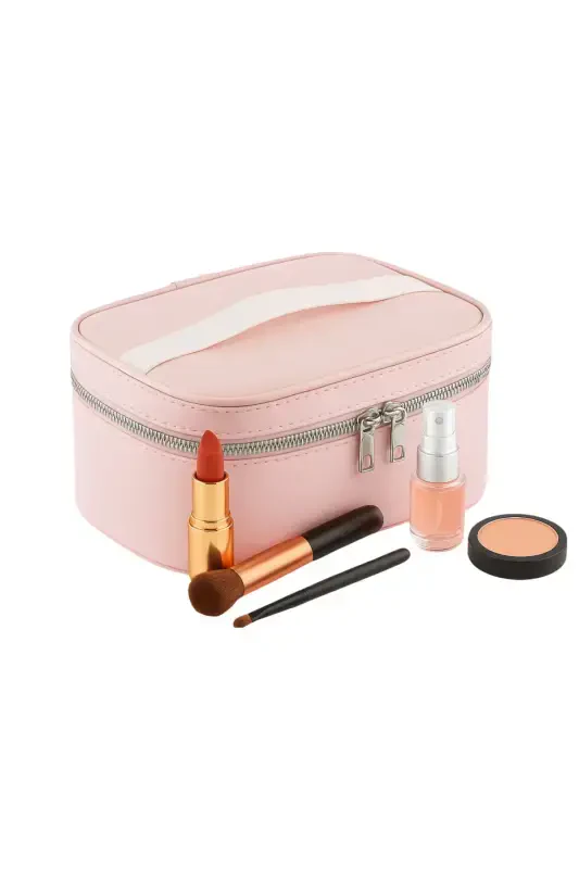 Kapitan Sayohat Makiyaj Organizatori Makiyaj Sumkasi Ko'p Funktsiyali Kosmetik Sumka Pushti-Pushti - 1