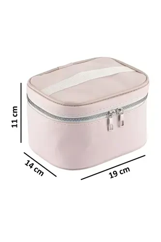 Kapitan Sayohat Makiyaj Organizatori Makiyaj Sumkasi Ko'p Funktsiyali Kosmetik Sumka Pushti-Pushti - NS RELIABLE (1)