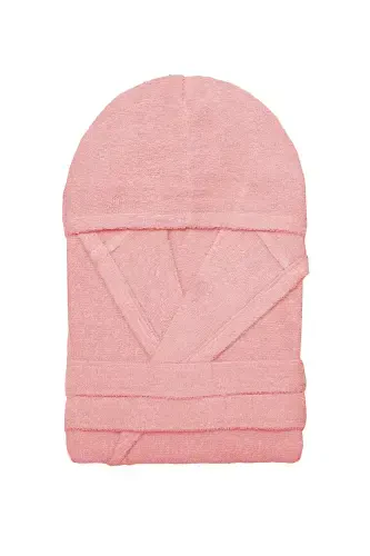 Капюшонный халат - Женский И Мужской | 100% Хлопок | Прочный | Быстрая Сушка | Мягкий Комфорт-Лосось - 2