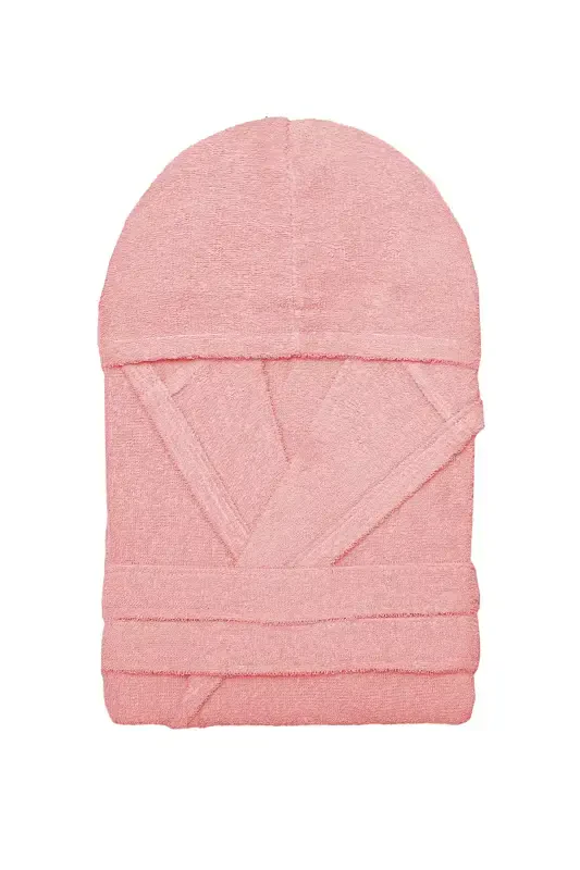 Капюшонный халат - Женский И Мужской | 100% Хлопок | Прочный | Быстрая Сушка | Мягкий Комфорт-Лосось - 2