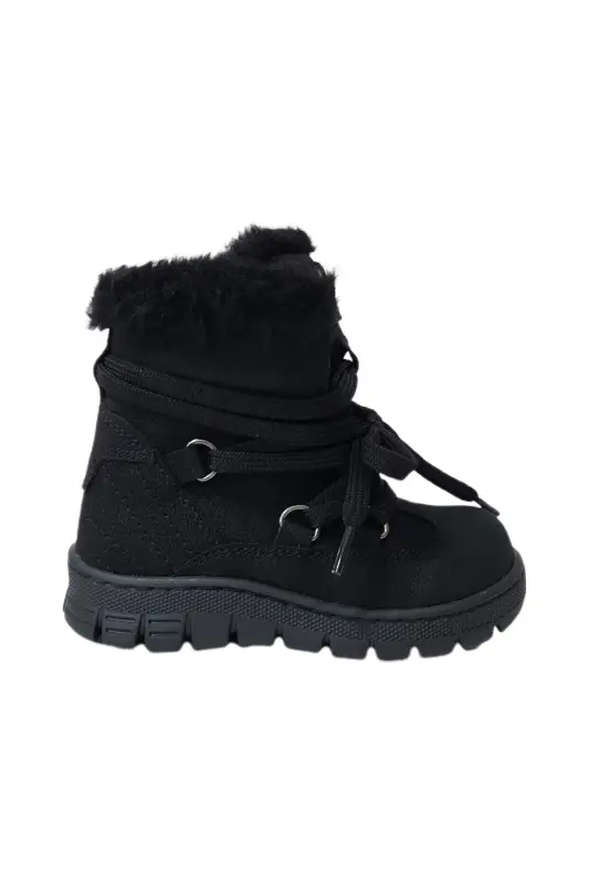Kappa Fur Lined Baby Boot Black-Black - VICCO