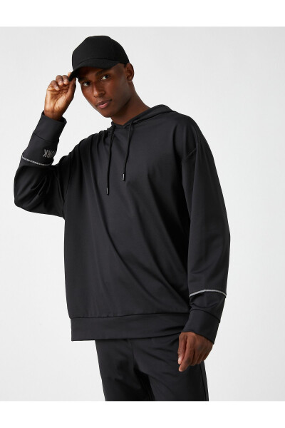 Kapşonlu Basic Sweatshirt - 6