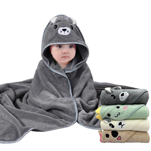 TMIELYBS Hooded Baby Towels, 4 Packs Premium Soft Baby Bath Towels with Hood for Babies, Toddler, Infant - Ultra Absorbent, Baby Stuff Shower as Best Gifts for Boys and Girls (4Pack) 
