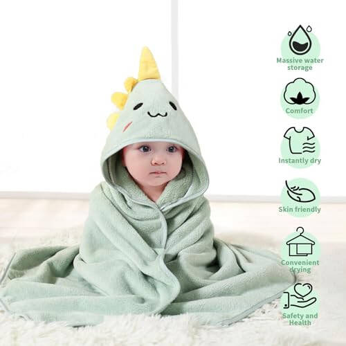 TMIELYBS Hooded Baby Towels, 4 Packs Premium Soft Baby Bath Towels with Hood for Babies, Toddler, Infant - Ultra Absorbent, Baby Stuff Shower as Best Gifts for Boys and Girls (4Pack) - 3