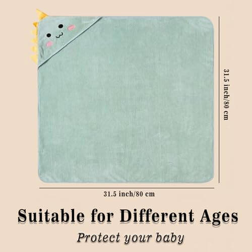 TMIELYBS Hooded Baby Towels, 4 Packs Premium Soft Baby Bath Towels with Hood for Babies, Toddler, Infant - Ultra Absorbent, Baby Stuff Shower as Best Gifts for Boys and Girls (4Pack) - 5