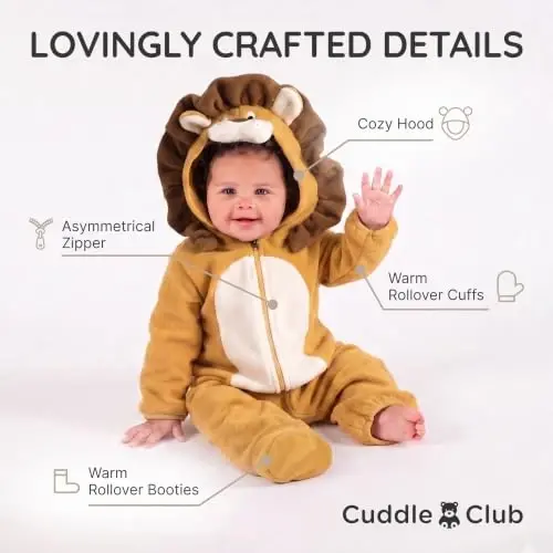 Kapşonlu, Dönüştürülebilir Eldivenli ve Patikli, Araba Koltuğu Dostu, Yumuşak ve Sıcak, Kolay Fermuarlı Cuddle Club Polar Bebek Tulumu - CUDDLE (1)