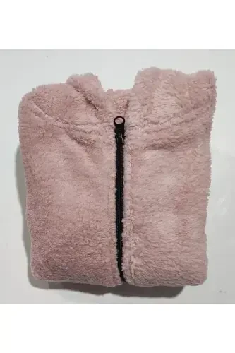 Kapüşonli Qiz-o'g'il Bola Kurtkasi-Pushti - 3